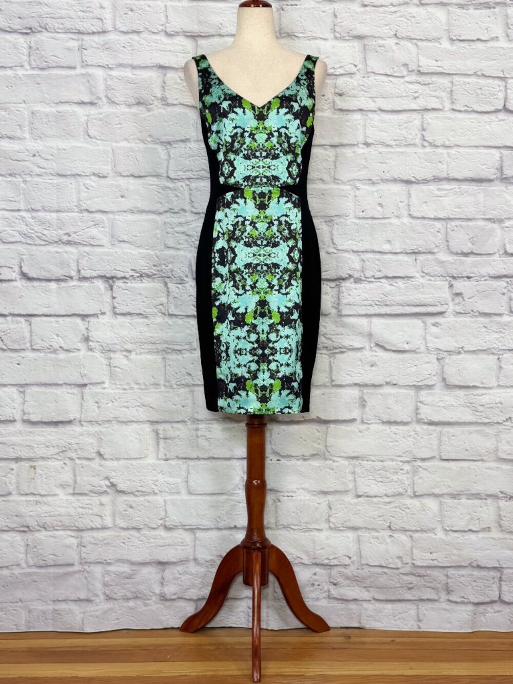 Jay Godfrey Black Abstract Print Sheath Dress